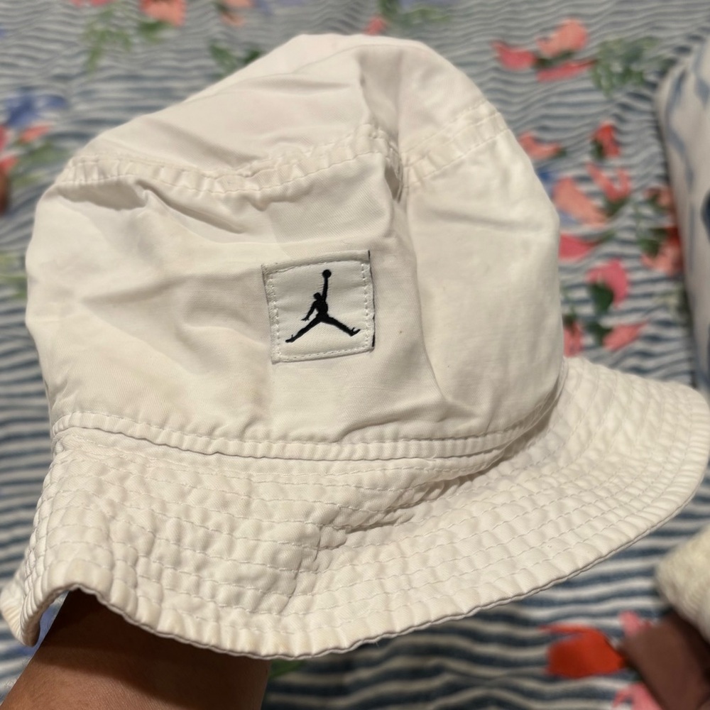 Jordan White Bucket Hat with Jumpman Logo